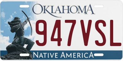 OK license plate 947VSL