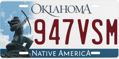 OK license plate 947VSM