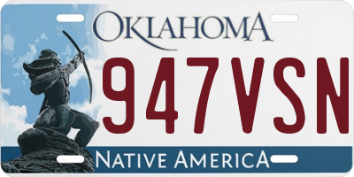 OK license plate 947VSN
