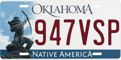 OK license plate 947VSP