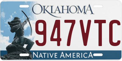 OK license plate 947VTC