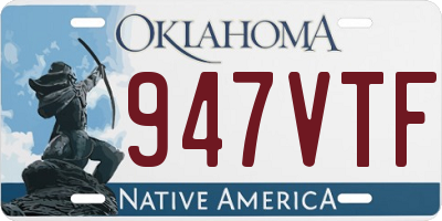 OK license plate 947VTF