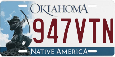 OK license plate 947VTN