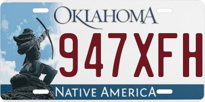 OK license plate 947XFH
