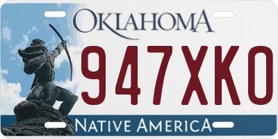OK license plate 947XKO