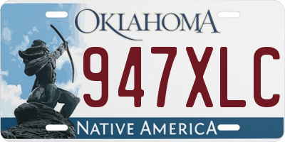 OK license plate 947XLC