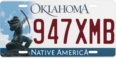 OK license plate 947XMB