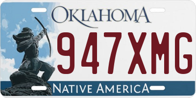 OK license plate 947XMG