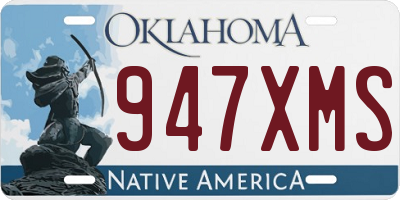 OK license plate 947XMS