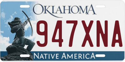 OK license plate 947XNA