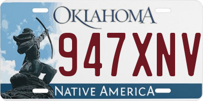 OK license plate 947XNV