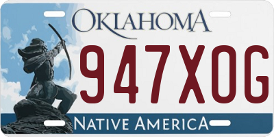 OK license plate 947XOG