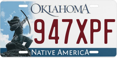 OK license plate 947XPF