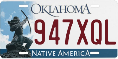 OK license plate 947XQL