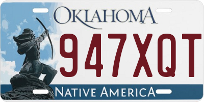 OK license plate 947XQT