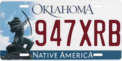 OK license plate 947XRB