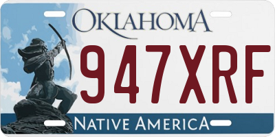 OK license plate 947XRF