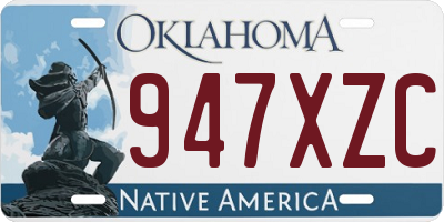 OK license plate 947XZC