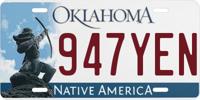 OK license plate 947YEN