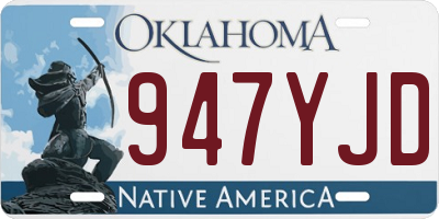 OK license plate 947YJD