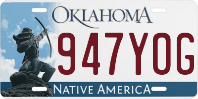 OK license plate 947YOG