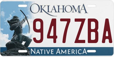 OK license plate 947ZBA