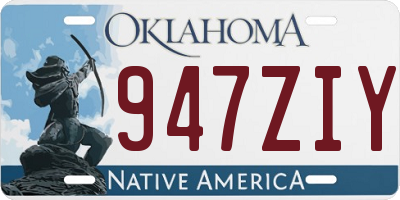 OK license plate 947ZIY