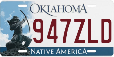 OK license plate 947ZLD