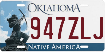 OK license plate 947ZLJ