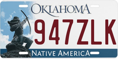 OK license plate 947ZLK