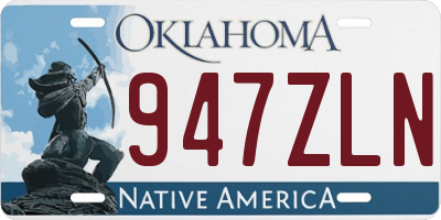 OK license plate 947ZLN
