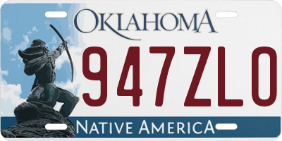 OK license plate 947ZLO