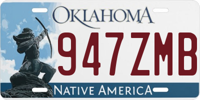 OK license plate 947ZMB