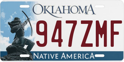 OK license plate 947ZMF