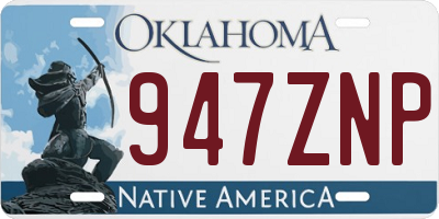 OK license plate 947ZNP