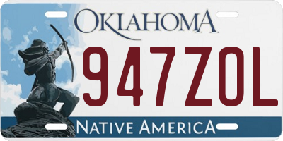 OK license plate 947ZOL
