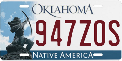 OK license plate 947ZOS