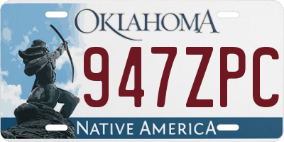 OK license plate 947ZPC