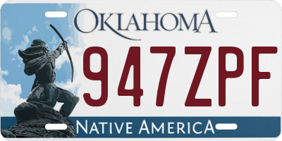 OK license plate 947ZPF