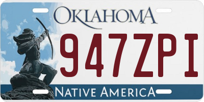 OK license plate 947ZPI
