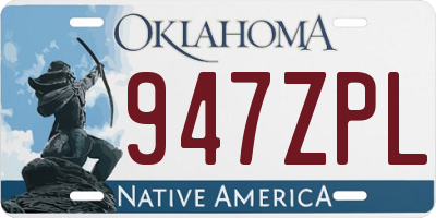 OK license plate 947ZPL