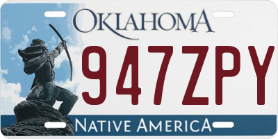 OK license plate 947ZPY