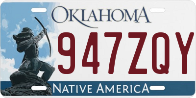 OK license plate 947ZQY