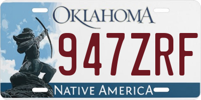 OK license plate 947ZRF