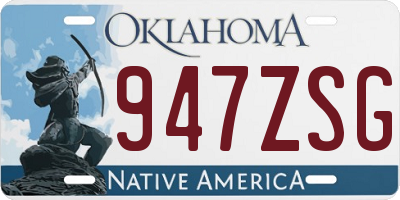 OK license plate 947ZSG