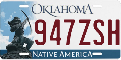 OK license plate 947ZSH