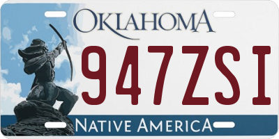 OK license plate 947ZSI