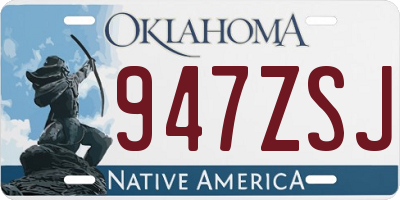 OK license plate 947ZSJ