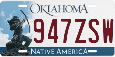 OK license plate 947ZSW