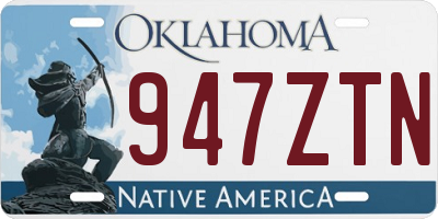 OK license plate 947ZTN